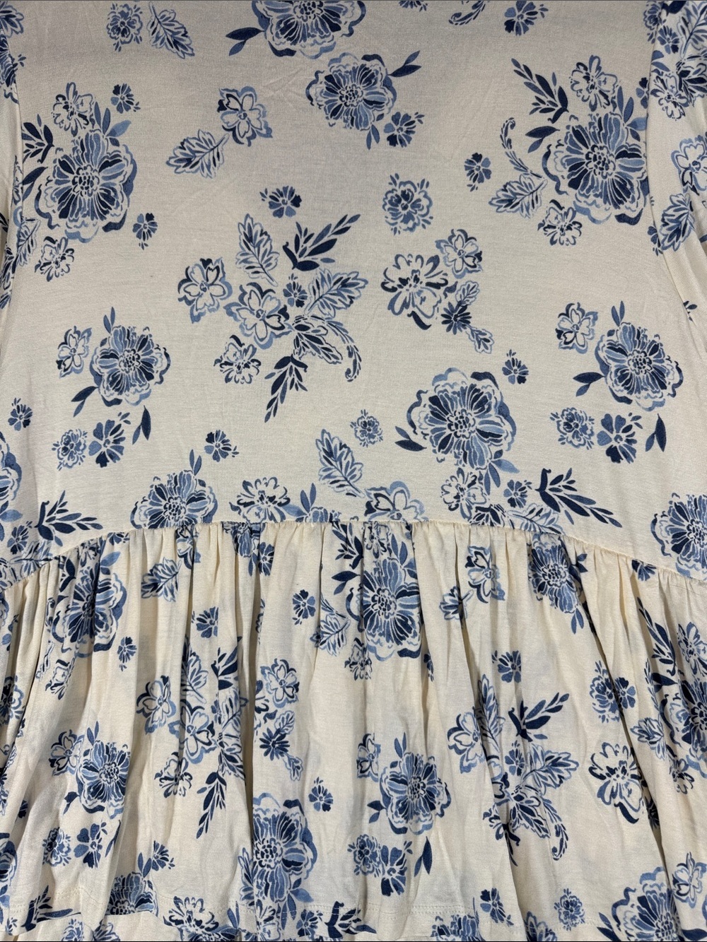 Torrid Super Soft Floral Babydoll Tunic Top Ivory Blue Size 3 Cottagecore Boho - Picture 12 of 13